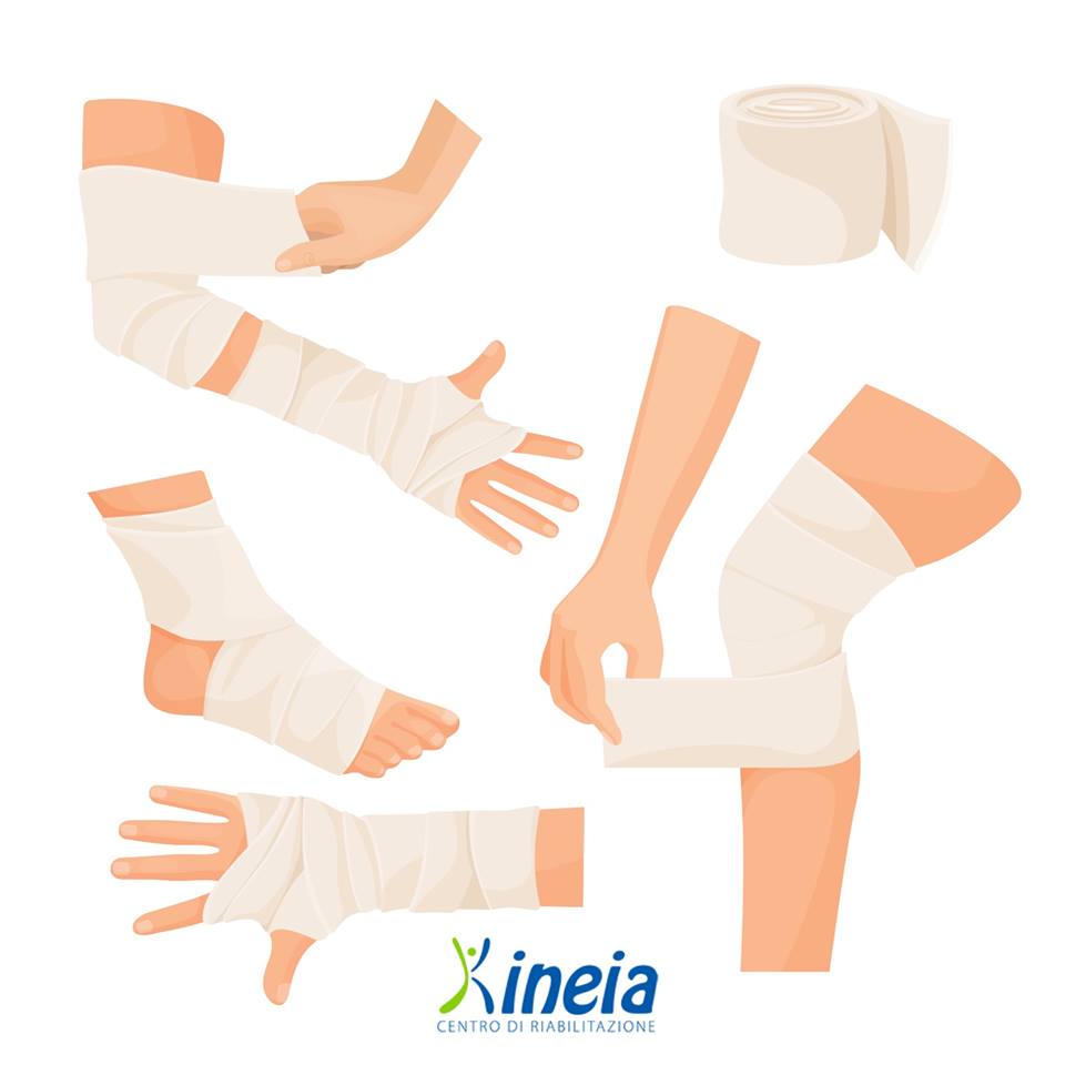 Il bendaggio funzionale consente di far guarire più velocemente un'articolazione bloccandone il movimento che provoca dolore. Per maggiori informazioni è possibile rivolgersi alla segreteria di Kineia.